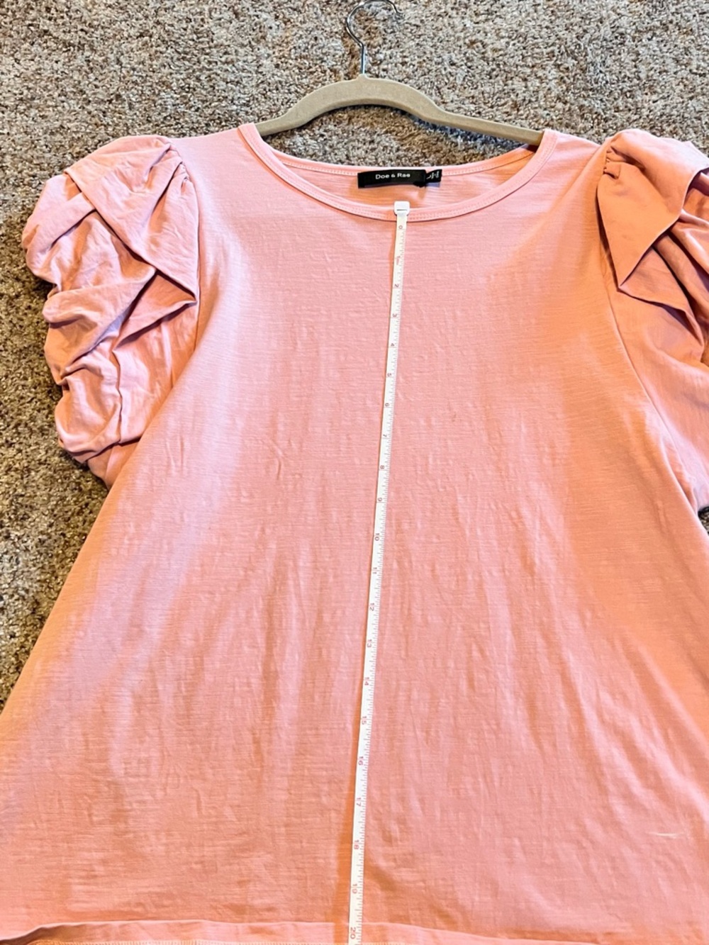 Doe & Rae Dusty Pink Ruffle Sleeve Tee - Picture 6 of 9